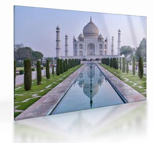 Tablou pe sticlă - Taj Mahal în răsăsrit de soare (70x50 cm)