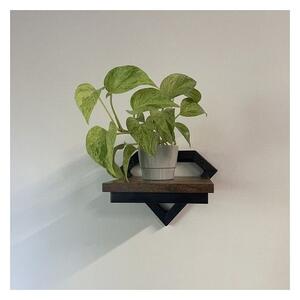 Suport pentru flori, fixare pe perete, greutate suportata 10 kg, blat MDF, cadru otel, 19 x 23 x 20 cm