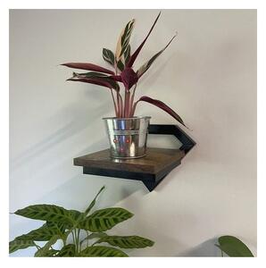 Suport pentru flori, fixare pe perete, greutate suportata 10 kg, blat MDF, cadru otel, 19 x 23 x 20 cm
