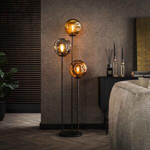 Zijlstra Lampadar Stellar, 3 becuri, sticlă, metal, multicolor, Multicolor, Camera de zi / sufragerie, Sticlă