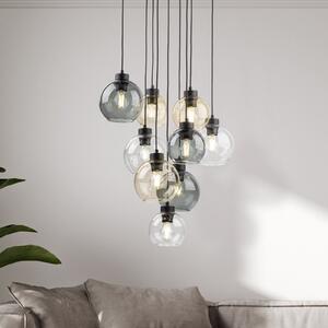 Lampă suspendată Cubus Mix, Ø 58 cm, 9 becuri, multicoloră, sticlă, E27