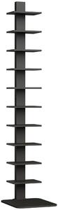 HOMCOM Bibliotecă Verticală înaltă cu 11 Rafturi, Bibliotecă Economisitoare de Spațiu Slim, Raft Industrial pentru Living, Dormitor, Birou, 34.5x41.5x163.5 cm, Negru | Aosom Romania