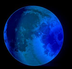 Autocolant de perete „Lună color fosfor cu stele” 598 buc