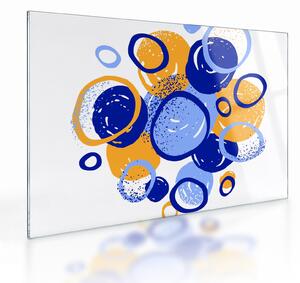 Tablou pe sticlă - Motiv luminos cu cercuri (70x50 cm)