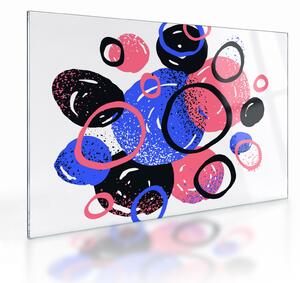 Tablou pe sticlă - Motiv cercuri în culori vii (70x50 cm)