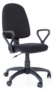 Scaun ergonomic CONFORT LX, cu brate, rotativ, ajustabil, tapitat cu stofa, negru, 45x41x99 110 cm