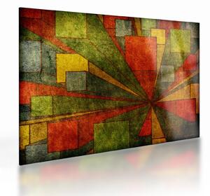 Tablou pe sticlă cu abstracție geometrică (70x50 cm)