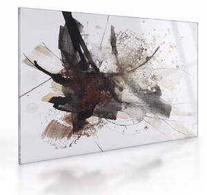 Tablou pe sticlă cu pictură abstactă (70x50 cm)