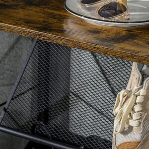 HOMCOM Dulap pentru Pantofi cu 3 rafturi si polita, din otel si PAL, 70x26x89 cm, negru