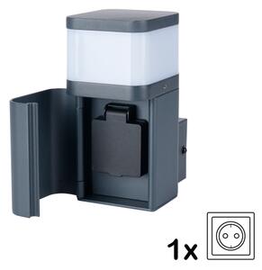 Brilagi - Aplică de exterior PILLAR cu priză Schuko, 1xG9/11W/230V, IP44, antracit
