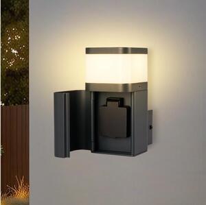Brilagi - Aplică de exterior PILLAR cu priză Schuko, 1xG9/11W/230V, IP44, antracit