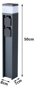Brilagi - Lampă de exterior PILLAR cu 2 prize SCHUKO, 1x G9/11W/230V, IP44, antracit