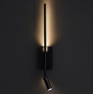 Aplică LED de perete TORCH, 6W/230V + 3W LED, negru