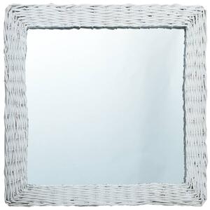 Oglindă, alb, 60 x 60 cm, răchită