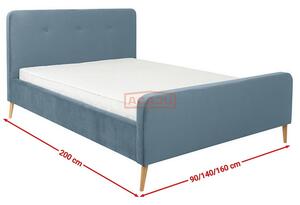 Pat dormitor Salta albastru, fara somiera, 160x200 cm