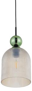 BRILAGI - Lustră pe cablu OLIVIA 1xE27/15W/230V negru/ verde/bej fumuriu
