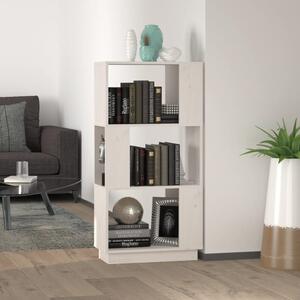 Bibliotecă/Separator cameră, alb, 51x25x101 cm lemn masiv pin
