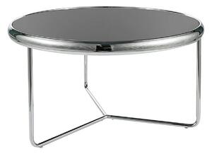 Masuta cafea SCARLET, negru/argintiu, sticla securizata/metal, 74x40 c