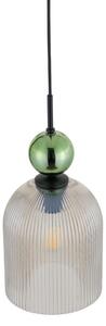 BRILAGI - Lustră pe cablu OLIVIA 1xE27/15W/230V negru/ verde/bej fumuriu