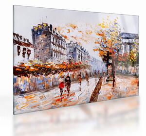 Tablou pe sticlă - Viața în oraș (70x50 cm)
