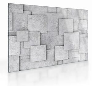 Tablou pe sticlă - Abstracție cu faianță de beton (70x50 cm)
