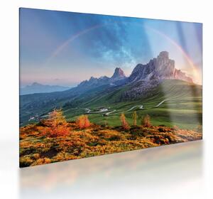 Tablou pe sticlă cu curcupeu deasupra stâncilor (70x50 cm)