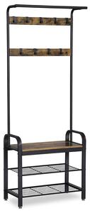 Panou de perete pentru hol TAYLOR cu dulap pentru incaltaminte 183x72 cm, rustic maro