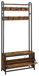 Panou de hol TAYLOR cu dulap de pantofi 180x85 cm, maro rustic