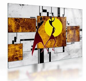 Tablou pe sticlă cu pictură epochală străveche (70x50 cm)