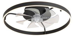 Ventilator de tavan negru 70 cm cu LED cu telecomandă - Maddy