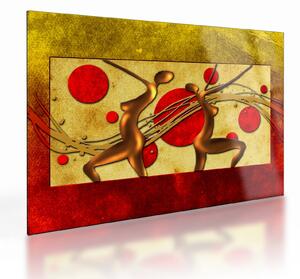 Tablou pe sticlă abstract cu două femei (70x50 cm)