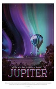 Ilustrare Jupiter (Retro Planet & Moon Poster) - Space Series (NASA), (26.7 x 40 cm)