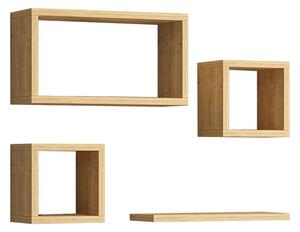 Set rafturi de perete 3 buc Babine Pako World Stejar 84x15x44 cm