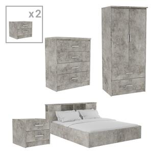 Set mobila dormitor studenti 5 buc OLYMPUS B Pako World Antracit 167.5x221x84 cm