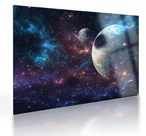 Tablou pe sticlă cu cosmos (70x50 cm)