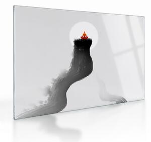 Tablou pe sticlă - Meditație în vârf (70x50 cm)