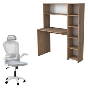 Set 2 buc mobilier studenti birou si scaun de birou Delison Pako World Gri 113x40x142 cm