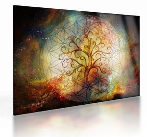 Tablou pe sticlă abstract cu copac (70x50 cm)
