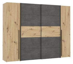 Dulap cu 4 usi Verzo Pako World Maro deschis 270.5x61.5x210.5 cm