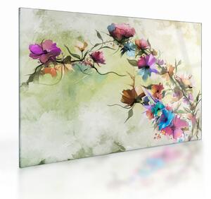 Tablou pe sticlă - Pictua cu flori (70x50 cm)