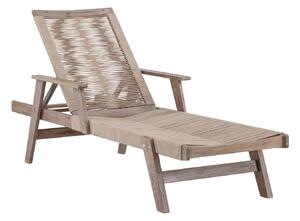 Şezlong Dallas 439755x60cm, Salcâm, Beige, Lemn, Frânghie