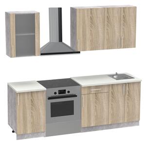 Set mobila bucatarie 4 buc Festa IV Pako World Sonoma 160x60x85 cm