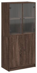 Dulap înalt cu uși, stejar maro, 68x37x142 cm, lemn compozit