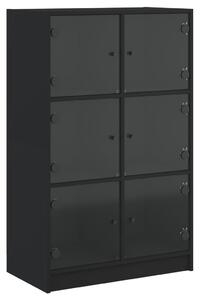 Dulapuri înalte cu uși, negru, 68x37x109 cm, lemn prelucrat