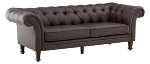 Canapea chesterfield Dallas 4528Maro, 226x95x76cm, Piele eco, Picioare: Lemn