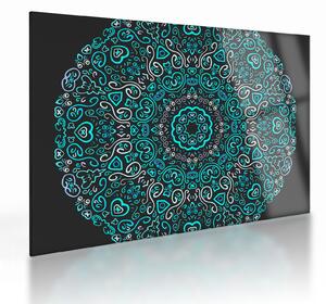 Tablou pe sticlă cu abstracție ornamentală (70x50 cm)