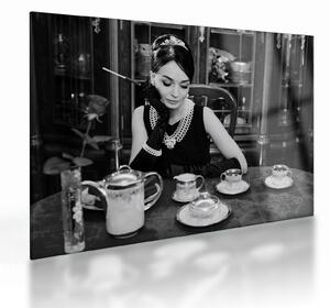 Tablou pe sticlă cu femeie (70x50 cm)