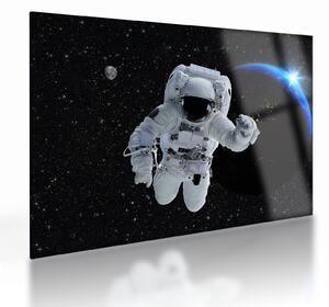 Tablou pe sticlă - Astronaut în Cosmos (70x50 cm)