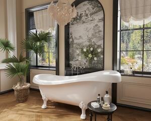 Cada acril freestanding Imperia White, Alb lucios,170 cm, 5008S, Picioare Albe