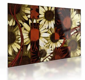 Tablou pe sticlă cu flori (70x50 cm)